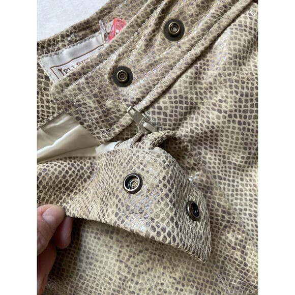 Vintage Y2K Womens Snakeskin Genuine Leather Pants Size 14 Rocker Editorial Glam - Picture 8 of 10